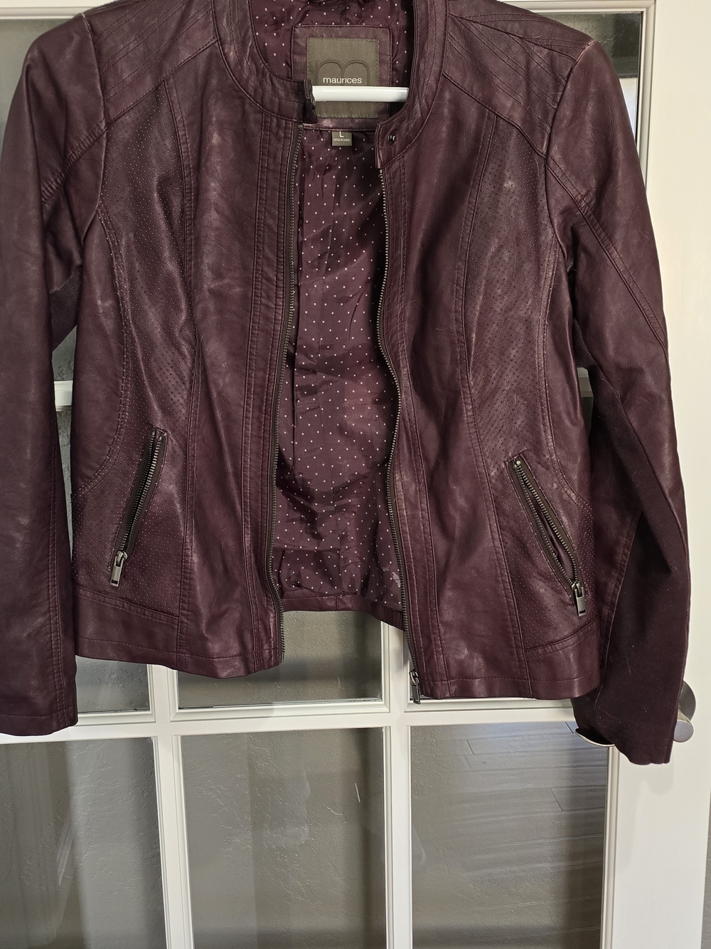 Maurices Women's Plum Faux Leather Zip Jacket